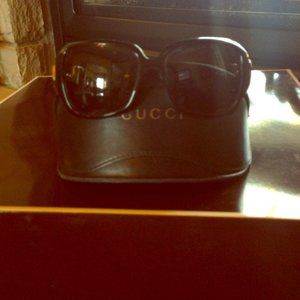 Gucci - Authentic Black Bamboo Detail Sunglasses